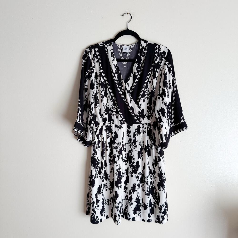 Cabi Black + White X Factor Floral Print Mini Dress Small Beatnik